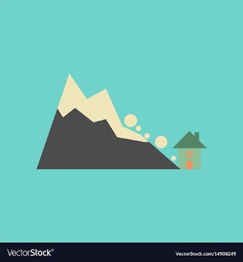 Flat icon on stylish background house avalanche vector image