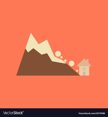 Flat icon on stylish background house avalanche vector image