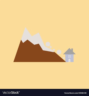 Flat icon on stylish background house avalanche vector image