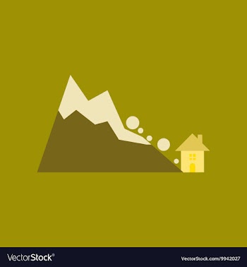 Flat icon on stylish background House avalanche vector image