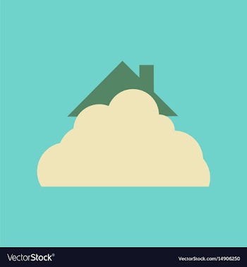 Flat icon on stylish background house covered with vector image