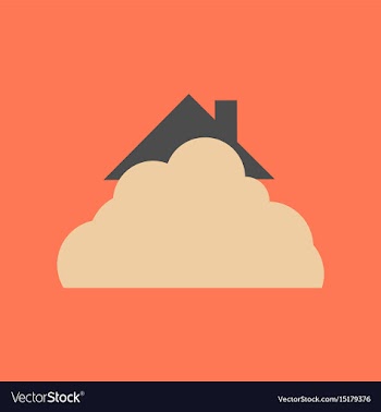 Flat icon on stylish background house covered with vector image