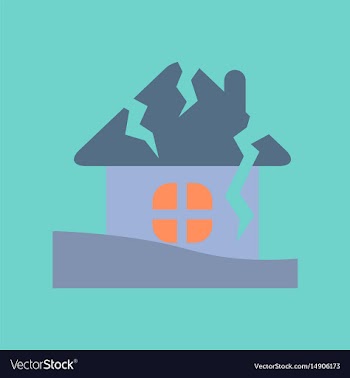 Flat icon on stylish background house crash vector image