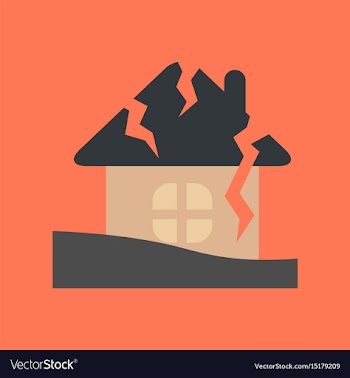 Flat icon on stylish background house crash vector image