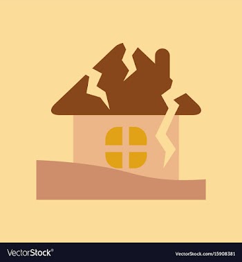 Flat icon on stylish background house crash vector image