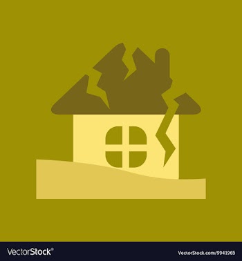 Flat icon on stylish background house crash vector image