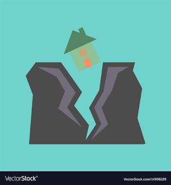 Flat icon on stylish background house earthquake vector image