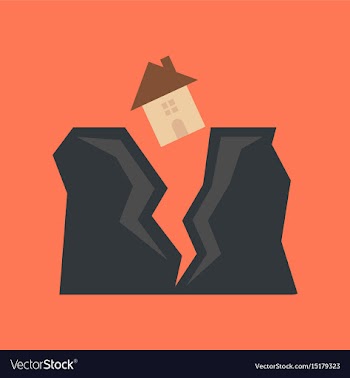 Flat icon on stylish background house earthquake vector image