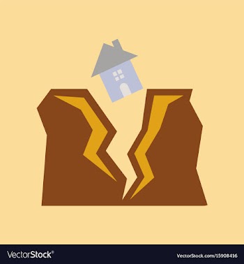 Flat icon on stylish background house earthquake vector image