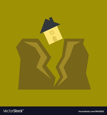 Flat icon on stylish background house earthquake vector image