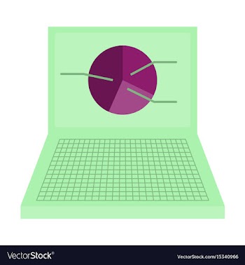Flat icon on stylish background laptop chart vector image