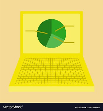 Flat icon on stylish background laptop chart vector image