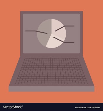Flat icon on stylish background laptop chart vector image