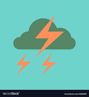 Flat icon on stylish background lightning cloud vector image
