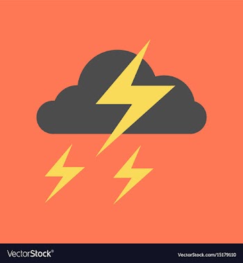 Flat icon on stylish background lightning cloud vector image