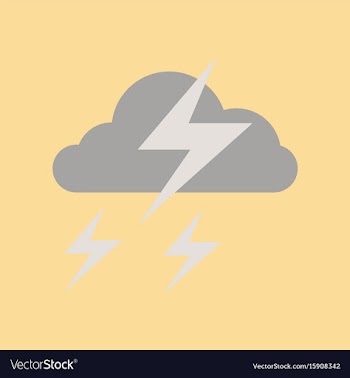 Flat icon on stylish background lightning cloud vector image