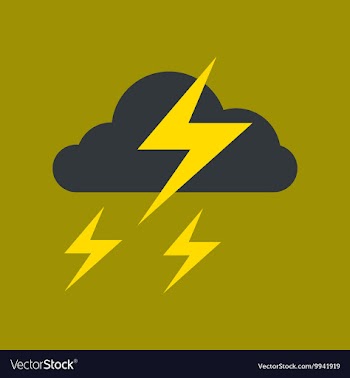 Flat icon on stylish background lightning cloud vector image