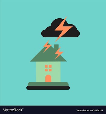 Flat icon on stylish background lightning house vector image
