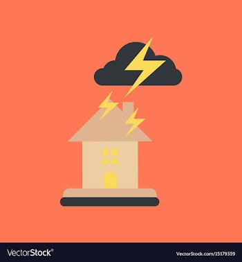 Flat icon on stylish background lightning house vector image