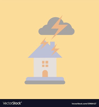 Flat icon on stylish background lightning house vector image