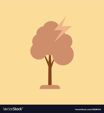 Flat icon on stylish background lightning tree vector image