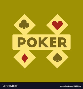 Flat icon on stylish background logotype poker vector image