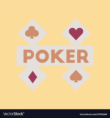 Flat icon on stylish background logotype poker vector image