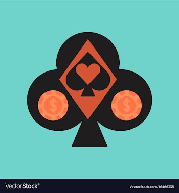 Flat icon on stylish background logotype poker vector image