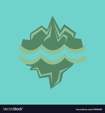 Flat icon on stylish background melting glacier vector image