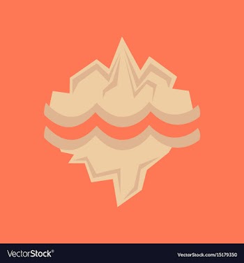 Flat icon on stylish background melting glacier vector image
