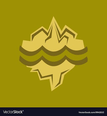 Flat icon on stylish background melting glacier vector image