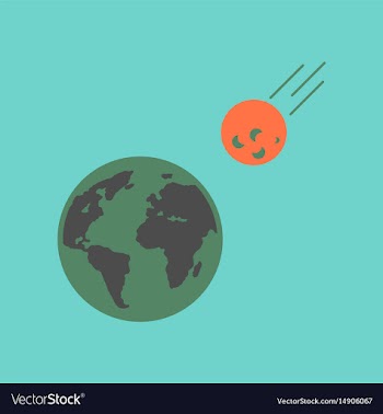 Flat icon on stylish background meteorite earth vector image