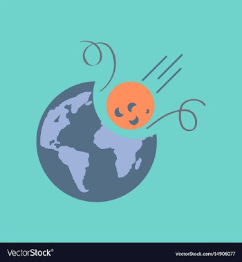 Flat icon on stylish background meteorite earth vector image
