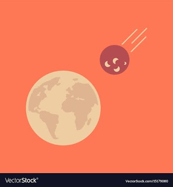 Flat icon on stylish background meteorite earth vector image