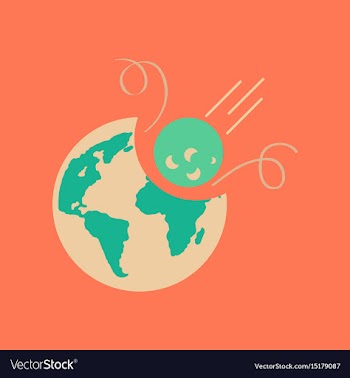 Flat icon on stylish background meteorite earth vector image