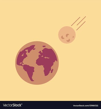 Flat icon on stylish background meteorite earth vector image