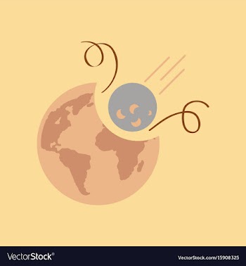 Flat icon on stylish background meteorite earth vector image