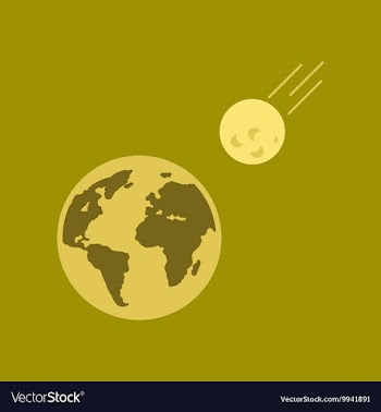 Flat icon on stylish background meteorite earth vector image
