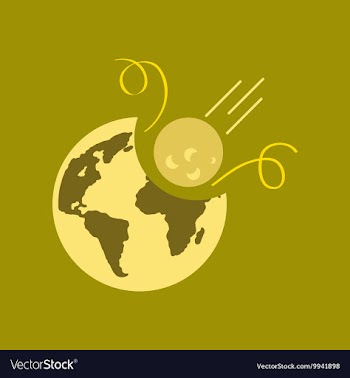 Flat icon on stylish background meteorite earth vector image