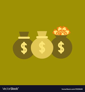 Flat icon on stylish background money bag vector image