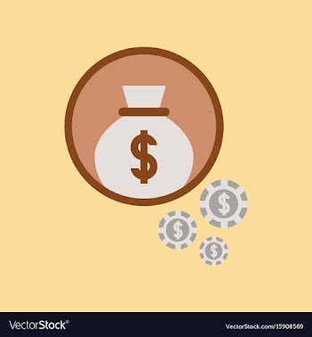 Flat icon on stylish background money bag vector image