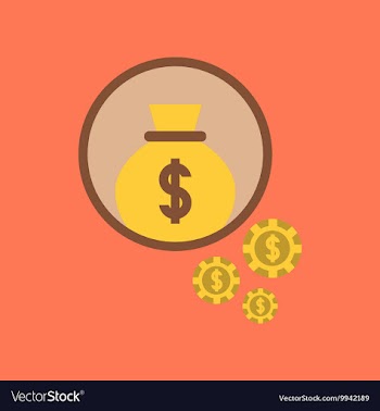 Flat icon on stylish background money bag vector image