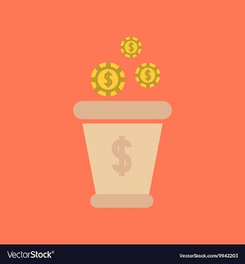 Flat icon on stylish background money bag vector image