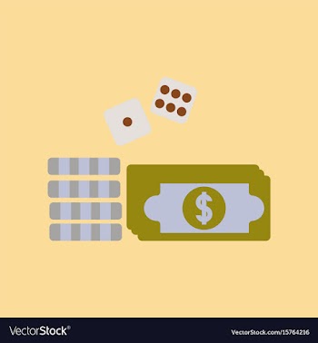 Flat icon on stylish background money dice chips vector image