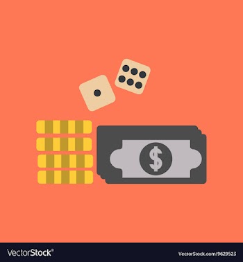 Flat icon on stylish background Money dice chips vector image