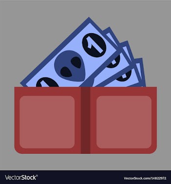 Flat icon on stylish background money in a purse vector image