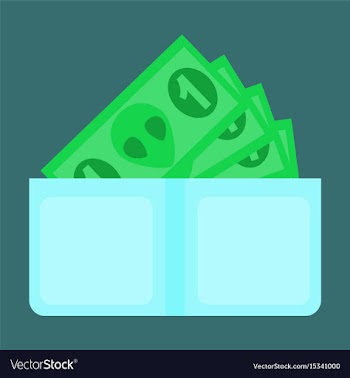 Flat icon on stylish background money in a purse vector image