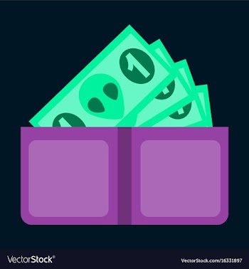 Flat icon on stylish background money in a purse vector image