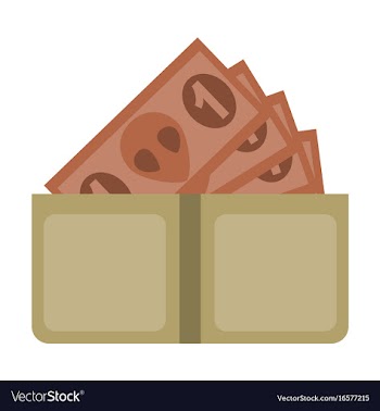 Flat icon on stylish background money in a purse vector image