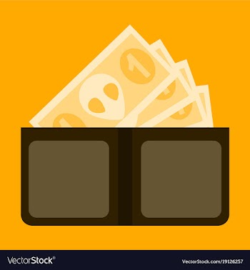 Flat icon on stylish background money in a purse vector image